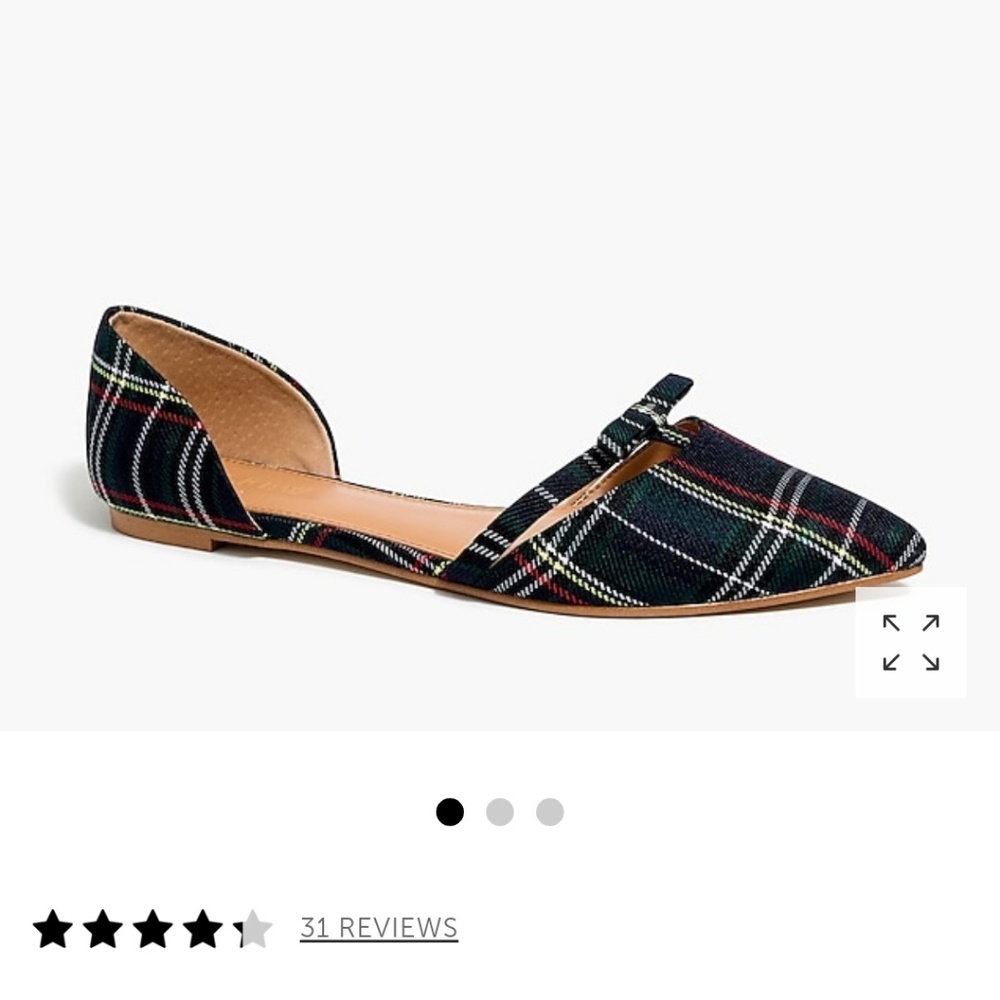 Jcrew factory d'orsay tartan flat with bow